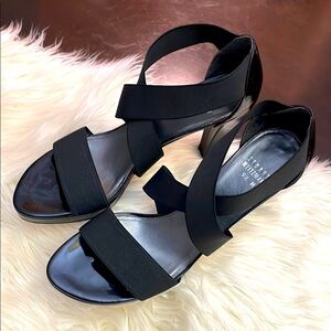 Stuart Weitzman Black Strappy Heels Size 91/2M